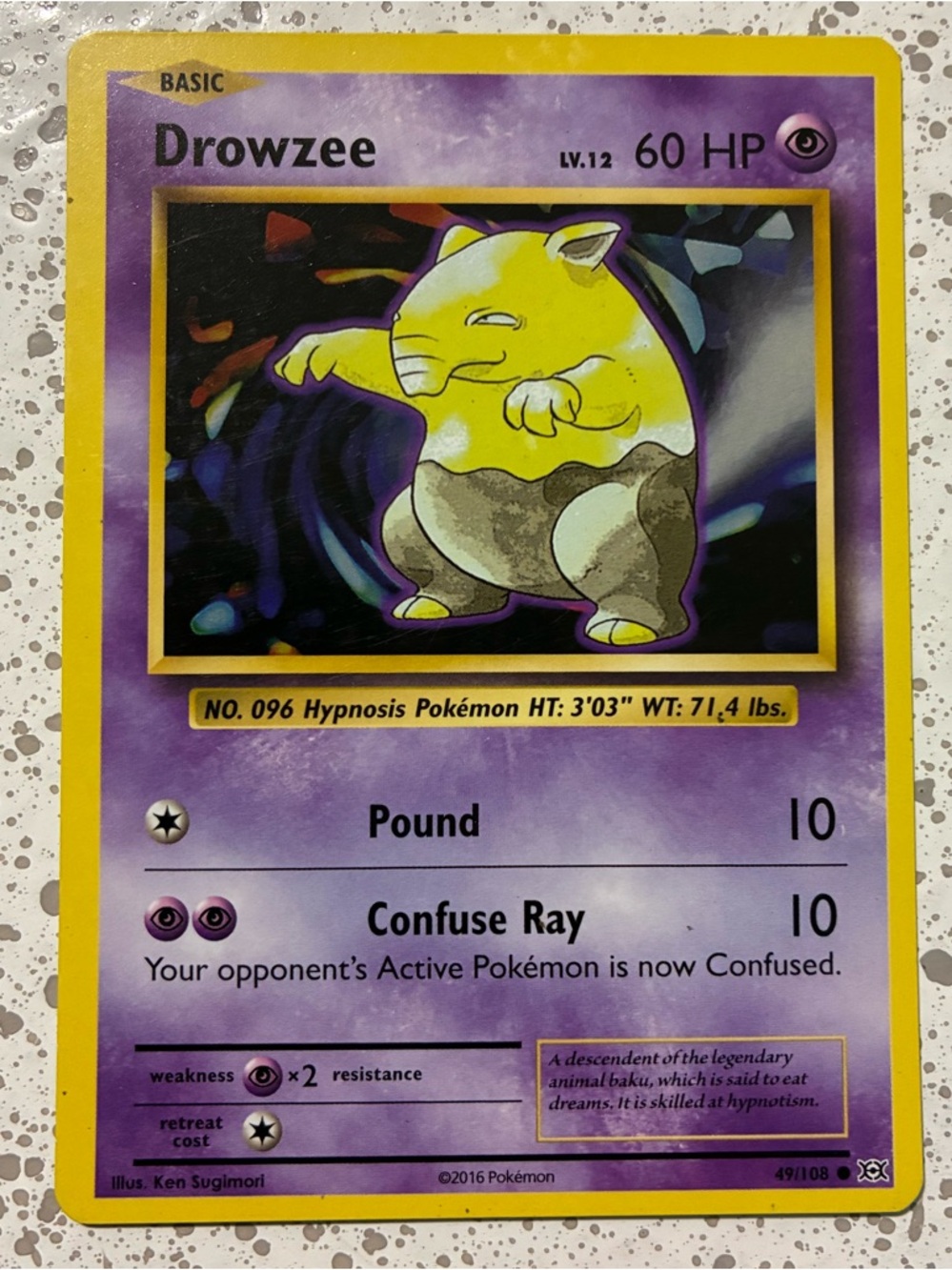 Drowzee Pokémon Card - Basic - 60 HP